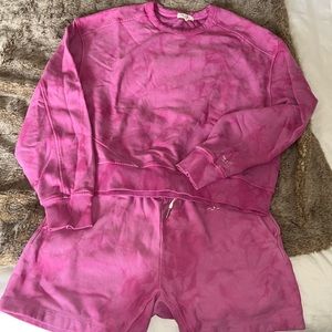 Like new rag & bone tie-dye crewneck sweater + shorts.